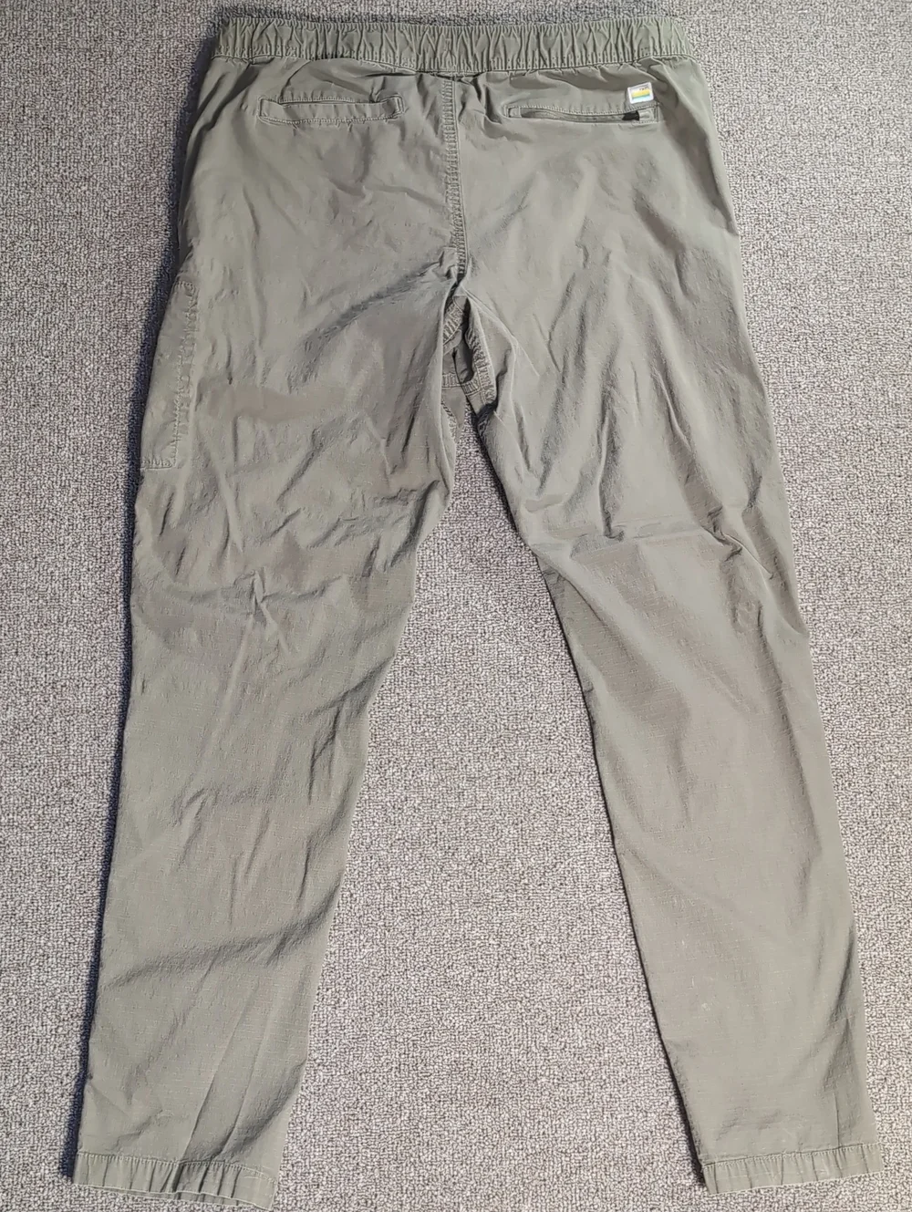 Vuori Ripstop Climber Pants Size XL Elastic Waist Outdoor Hike Light Olive Green